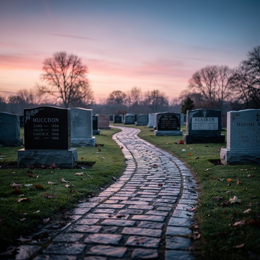 Free Twilight Memorial Path Image - Cemetery, Graveyard, Headstones ...