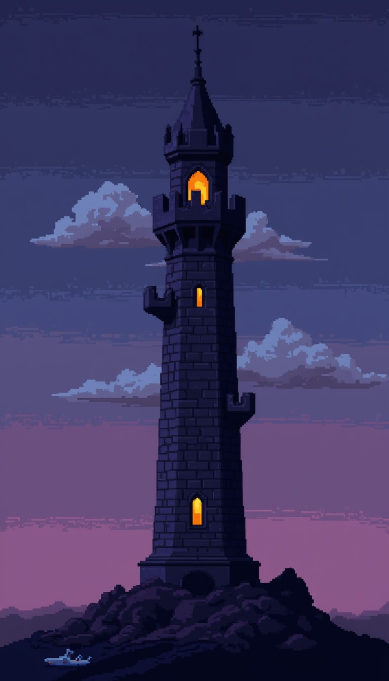 Pixels Graphics Watchtower Free Sentinel At Twilight Image - Watchtower, Medieval, Pixel ...