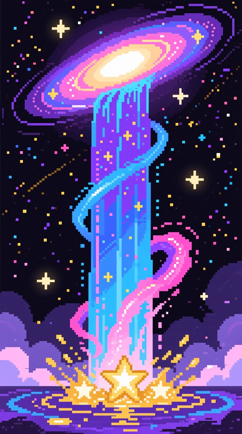 Free Galactic Pixel Cascade Photo - Pixel, Galaxy, Waterfall | Download ...