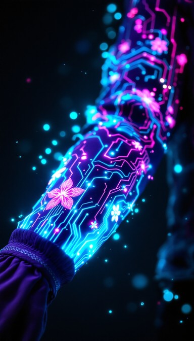 Design Pules Free Glowing Circuit Sleeve Image | Download at StockCake
