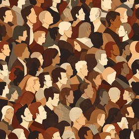 Free Unified Crowd Pattern Image - Crowd, Silhouettes, Linocut ...