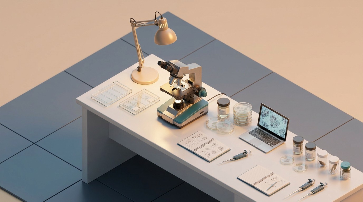 Free Miniature Laboratory Scene Image - Laboratory, Microscope ...