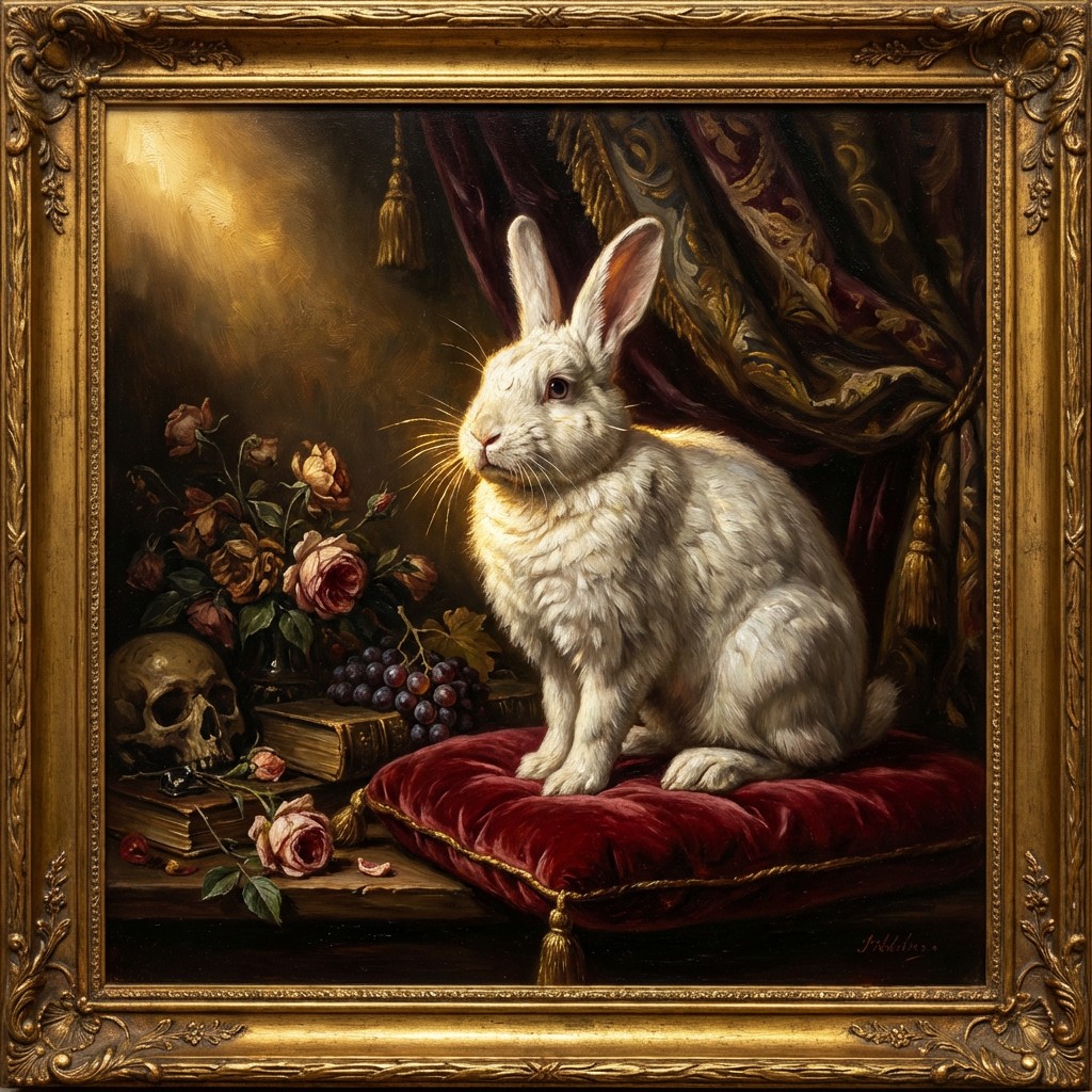 Free Regal Rabbit Portrait Image - Rabbit, Baroque, Painting | Download ...
