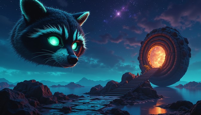 Free Raccoon Realm Portals Image - Surreal, Raccoon, Fantasy | Download ...