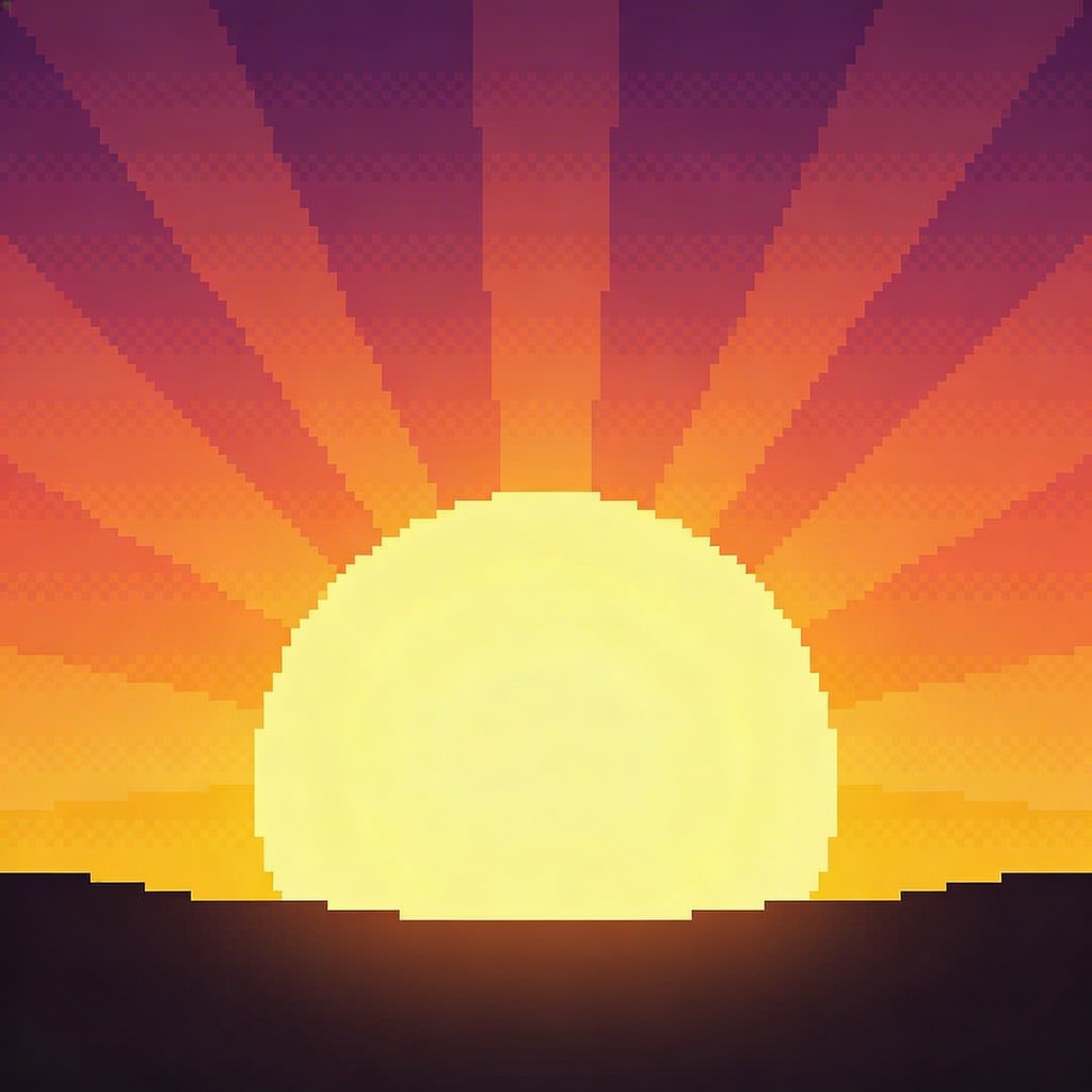 Free Pixel Sunrise Glory Image - Pixel, Sunrise, Retro | Download at ...