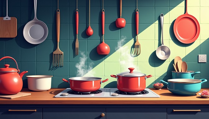 Free Colorful Kitchen Stacks Image - Kitchen, Cookware, Colorful ...