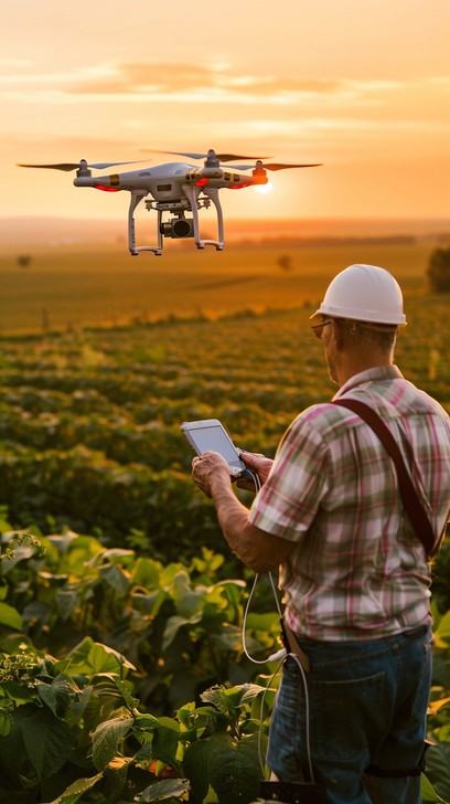 Free Drone Over Fields Image - Drone, Sunset, Fields | Download at ...