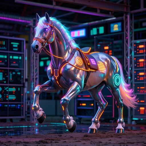 Free Cyberpunk Horse Technology Image - Horse, Cyberpunk, Neon ...