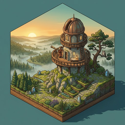 Isometric Rocks Diorama Free Observatory Tower Diorama Image - Isometric, Diorama, Miniature ...