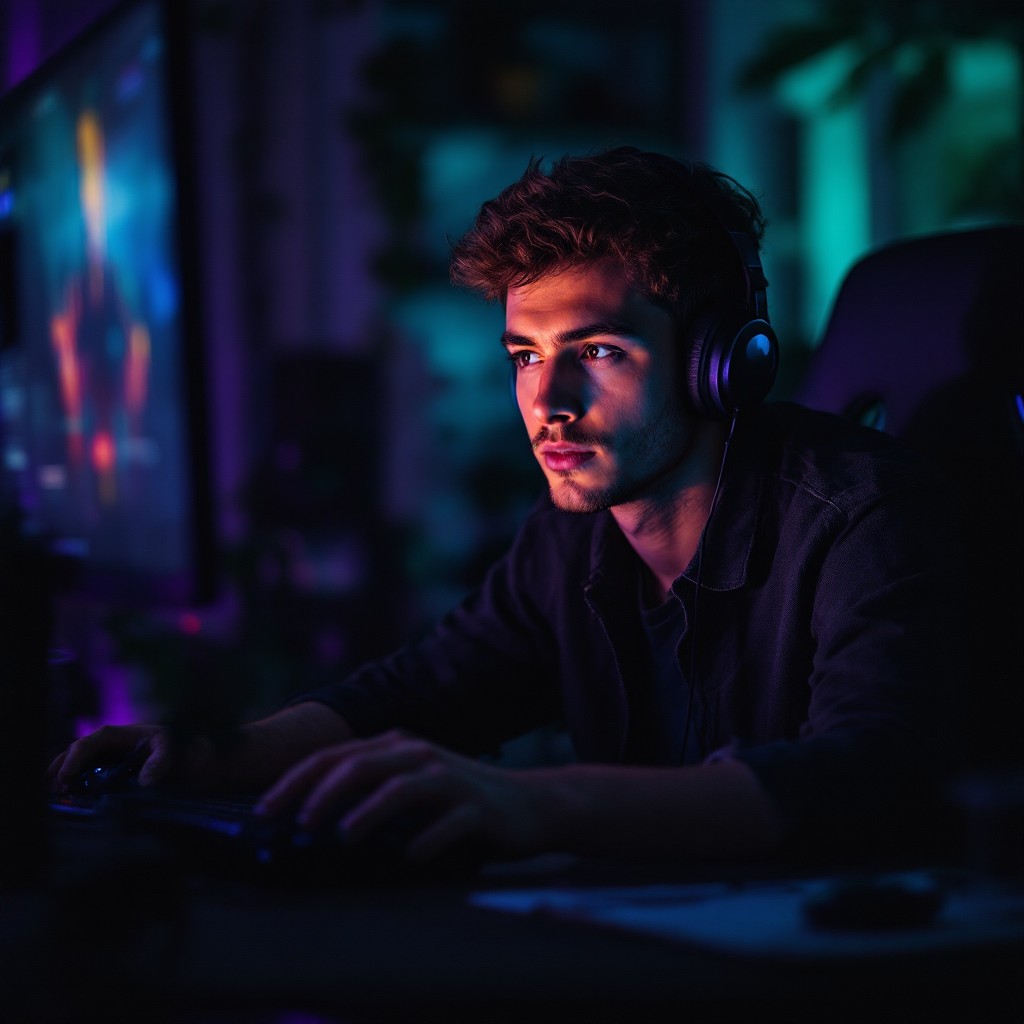 Free Gamer In Focus Image - Gamer, Gaming, Esports | Download at StockCake