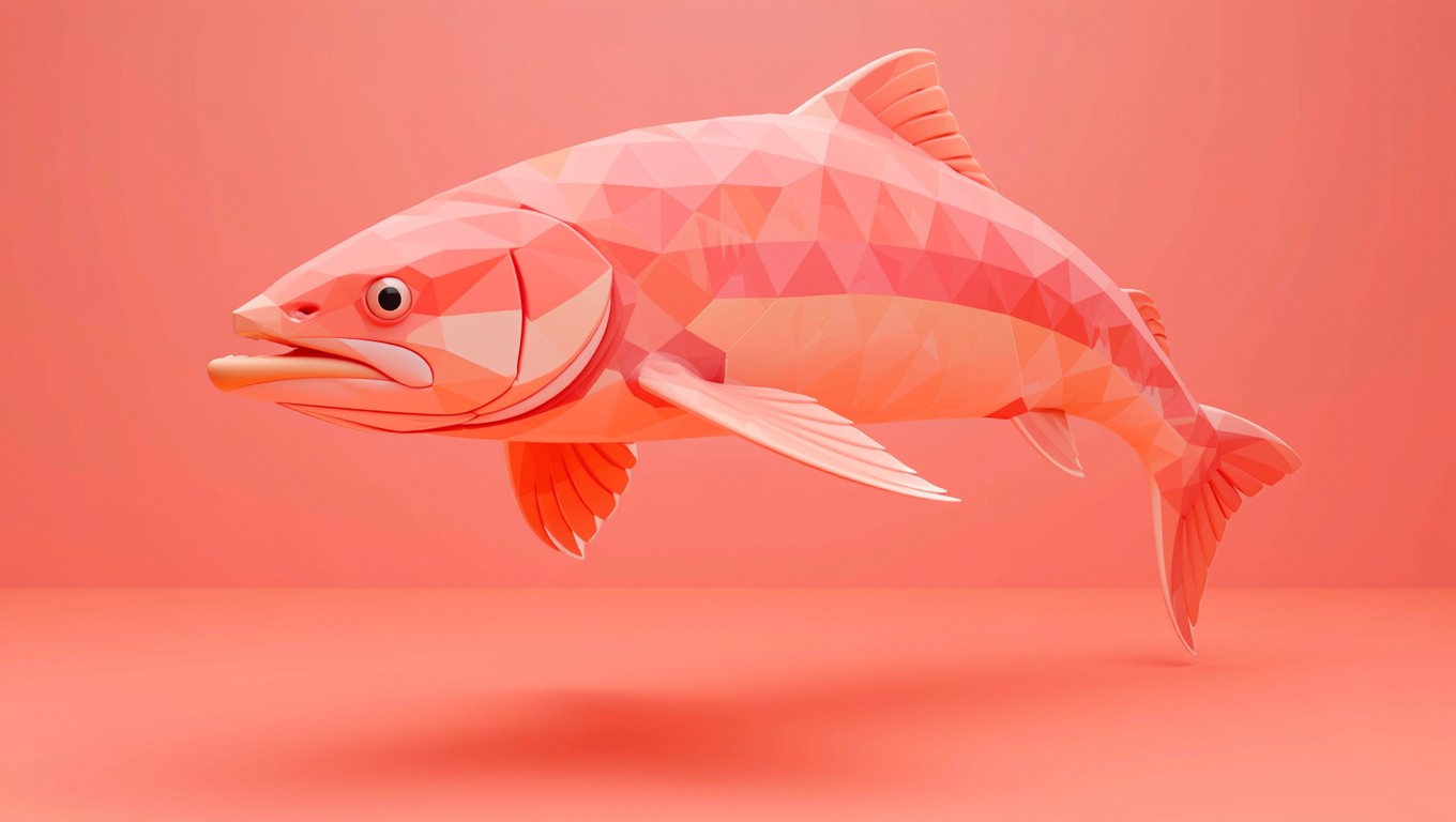 Free Geometric Salmon Leap Image - Salmon, Fish, Geometric | Download ...