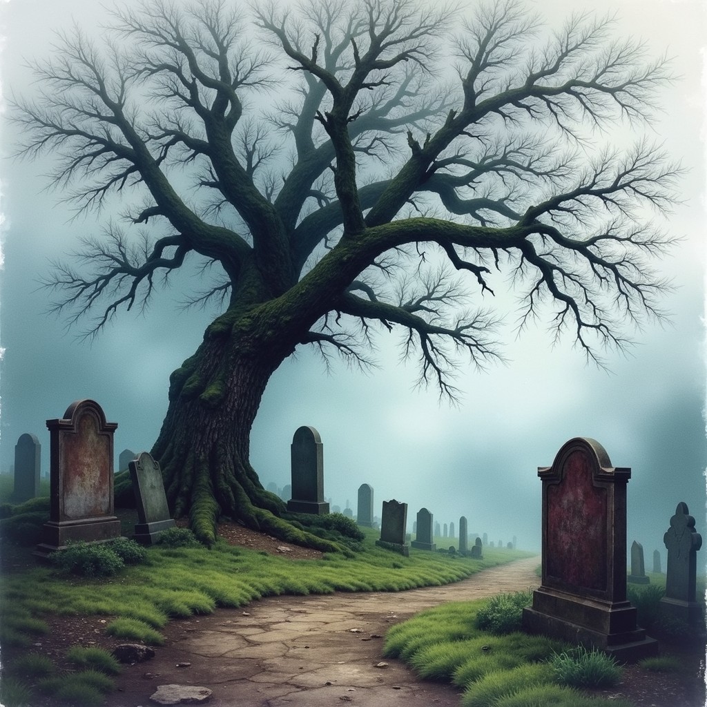 Free Misty Graveyard Guardian Image - Cemetery, Tree, Gothic | Download ...