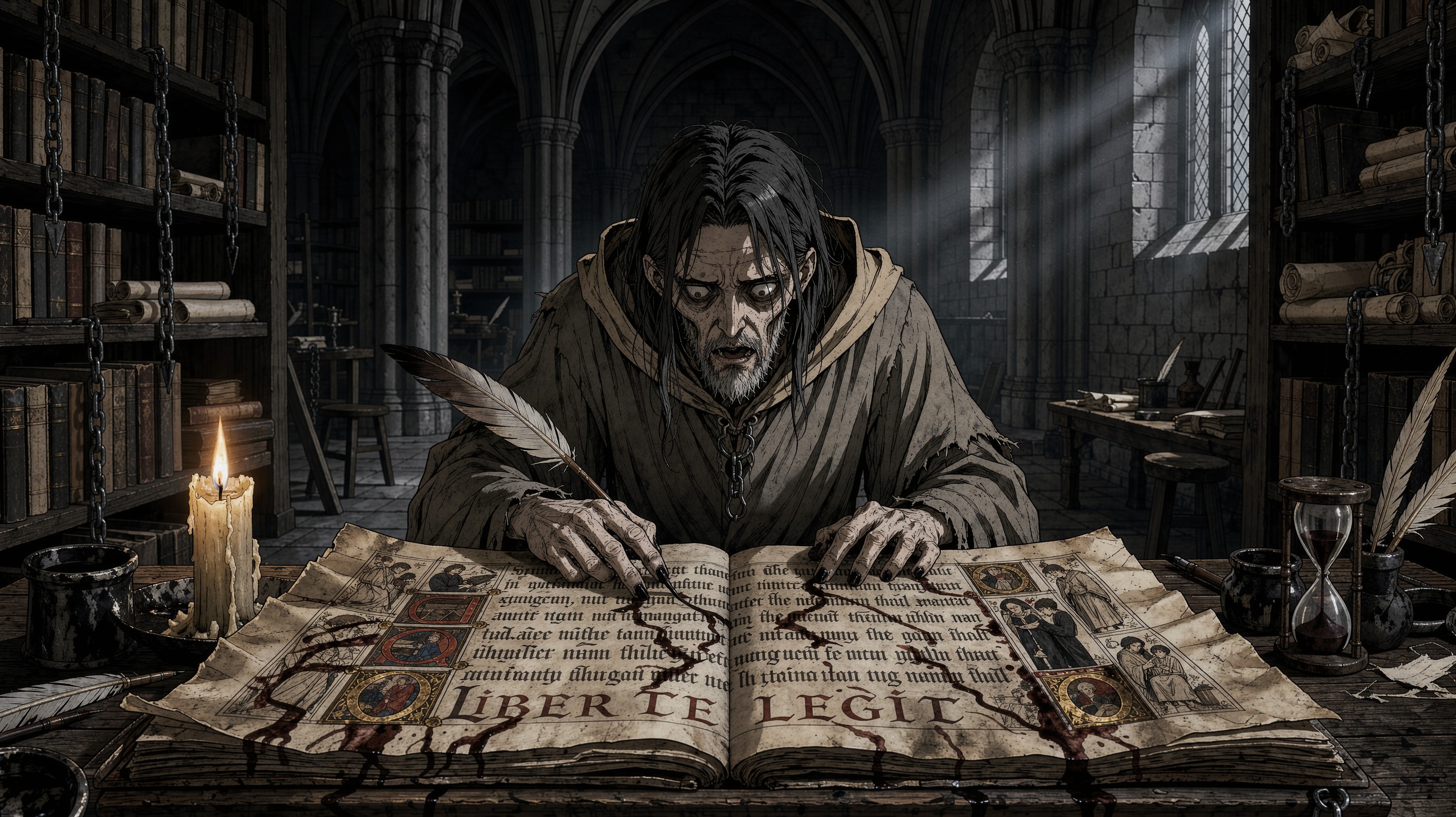 Download Haunted Medieval Scribe Image - Scribe, Monk, Manuscript ...