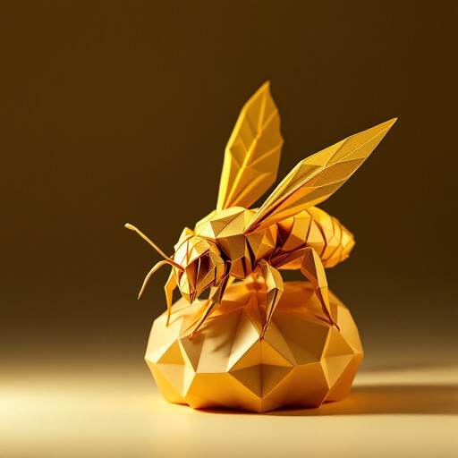 Free Golden Origami Bee Image - Origami, Bee, Paper | Download at StockCake