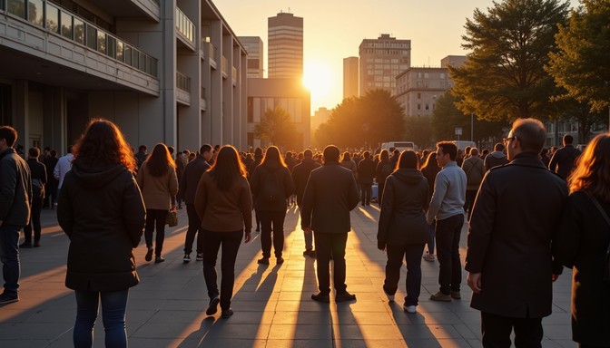 Free Sunset Crowd Scene Image - Sunset, Crowd, Shadows | Download at ...