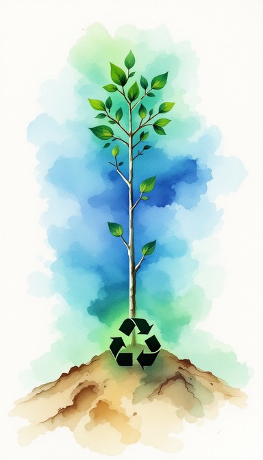 Recyle Nature Free Nature's Recycling Story Image - Watercolor, Recycling, Tree ...