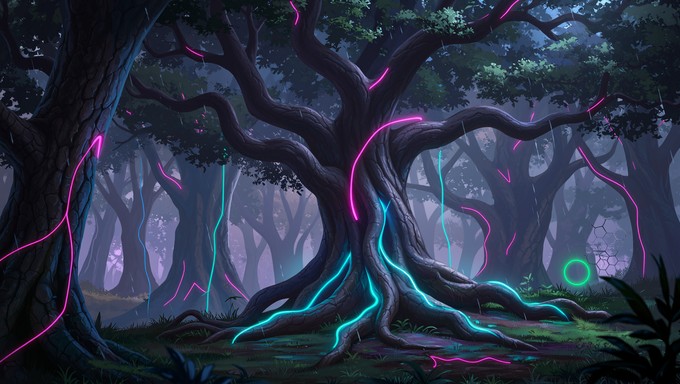 Free Neon Forest Dreams Image - Neon, Cyberpunk, Forest | Download at ...