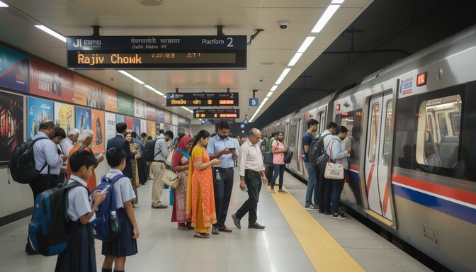 Free Delhi Metro Rush Image - Delhi, Metro, Subway | Download at StockCake