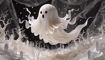 Free Whimsical Paper Ghost Image - Ghost, Papercraft, Sculpture ...