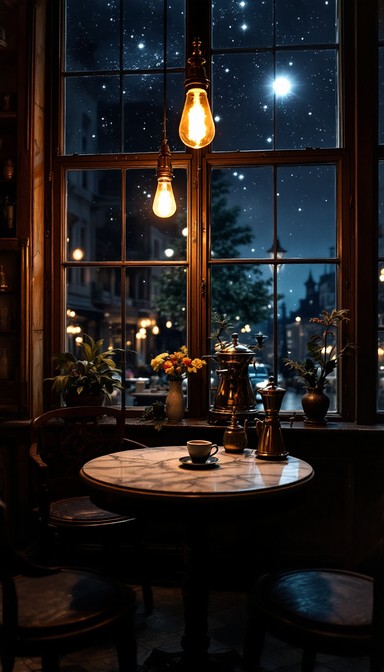 Free Cozy Cafe Night Image - Cafe, Nighttime, Cozy | Download at StockCake