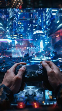 Free Gaming Night Session Image - Gaming, Controller, Cityscape ...