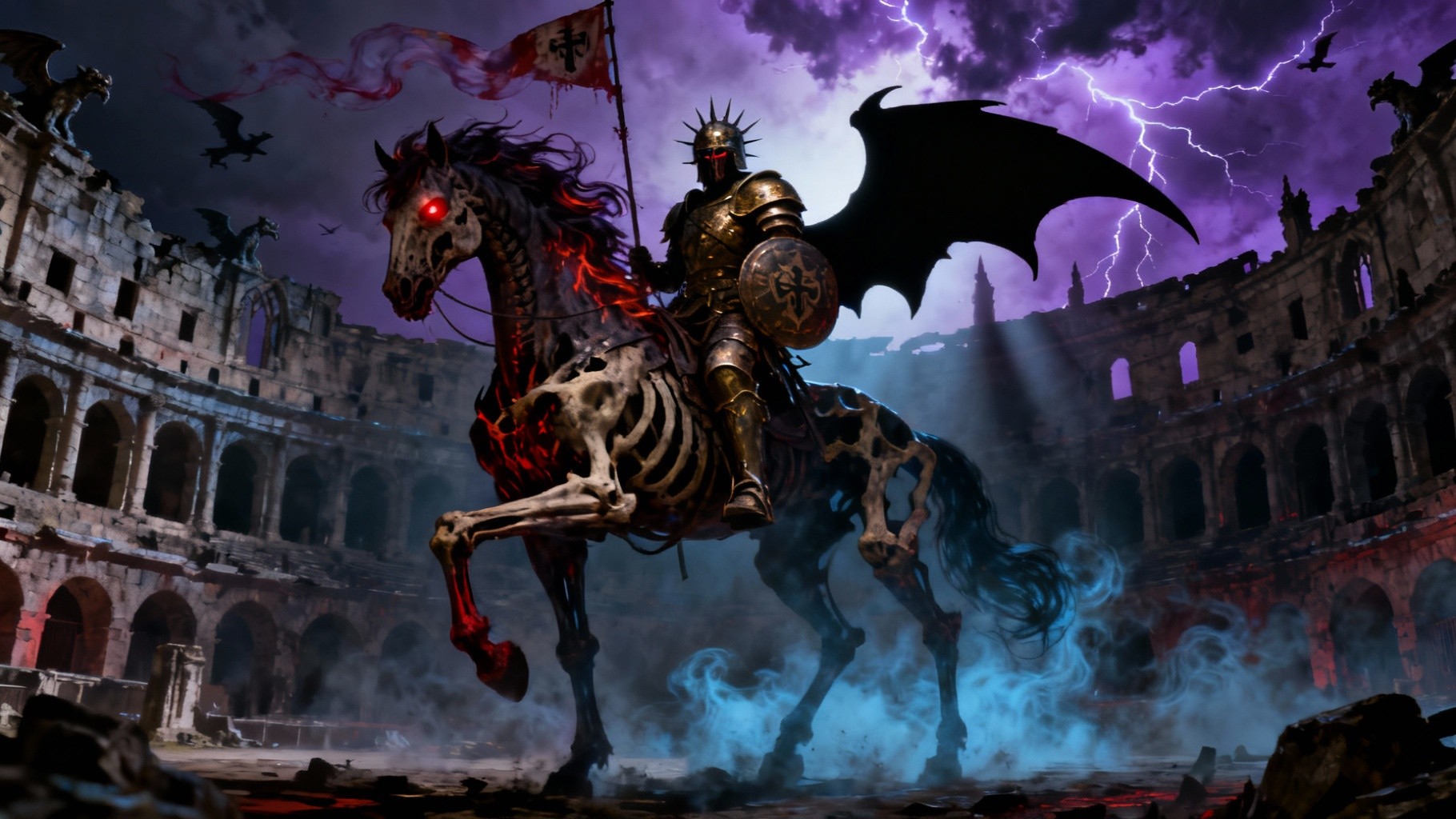 Free Death's Colosseum Knight Image - Gladiator, Warhorse, Skeletal ...