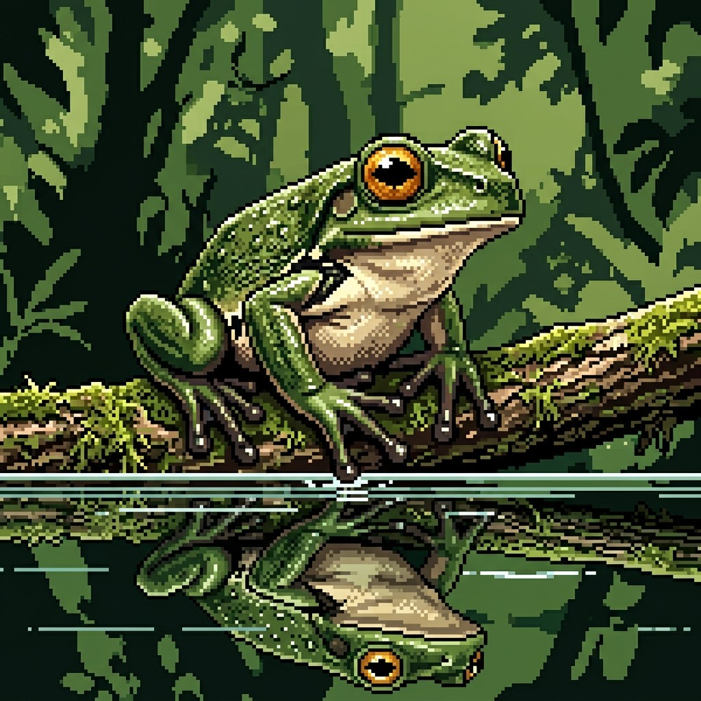 Free Pixel Frog Reflection Image - Frog, Pixel, Amphibian | Download at ...