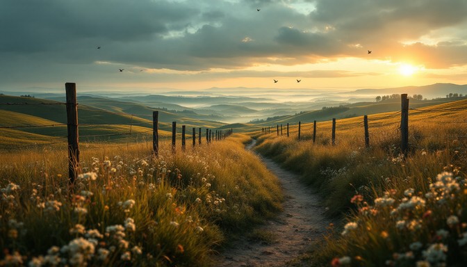 Free Sunset Countryside Path Image - Sunset, Countryside, Path ...
