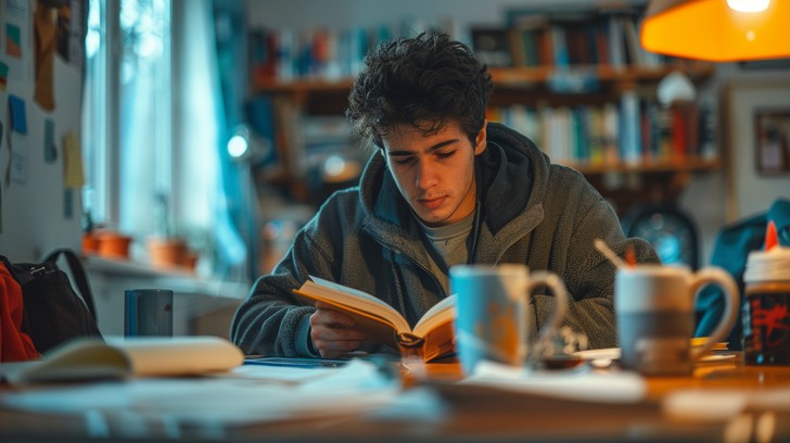 Absorbed Student Free Focused Student Studying Image - Student, Studying, Reading ...