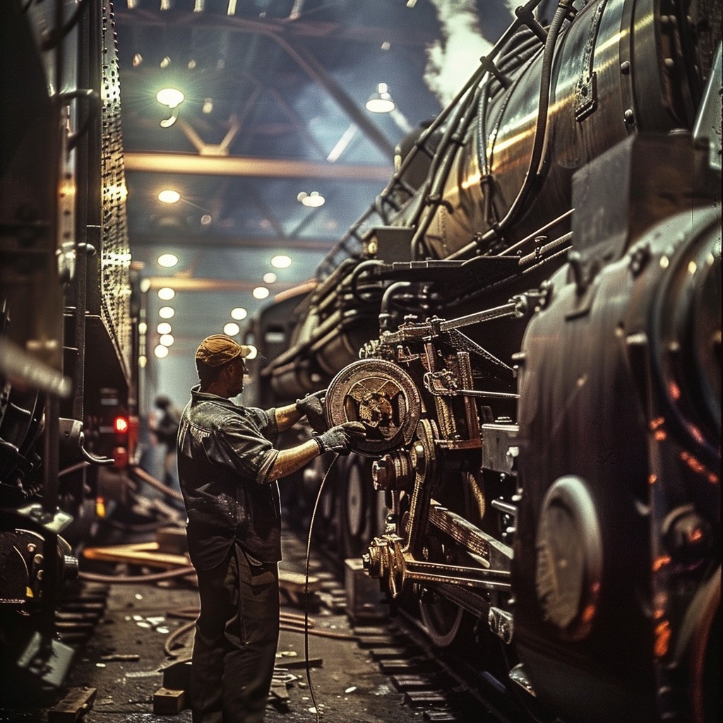 Download Engineer Inspecting Locomotive Image - Engineer, Locomotive ...