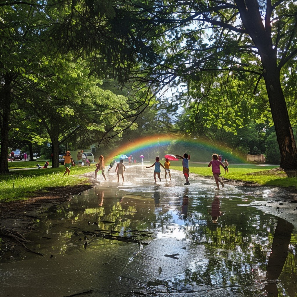 Free Rainbow Playtime Fun Image - Rainbow, Children, Park | Download at ...