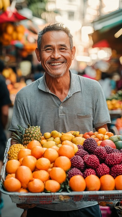 Free Fruit vendor smiling Image - Market, Fruits, Smiling | Download at ...