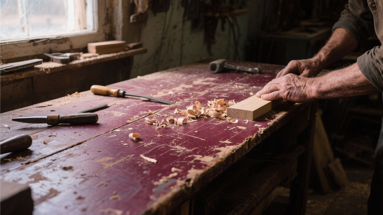 Free Artisan's burgundy workbench Image - Woodworking, Craftsman ...