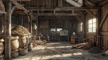 Free Rustic Barn Interior Image - Barn, Rustic, Cow | Download at StockCake