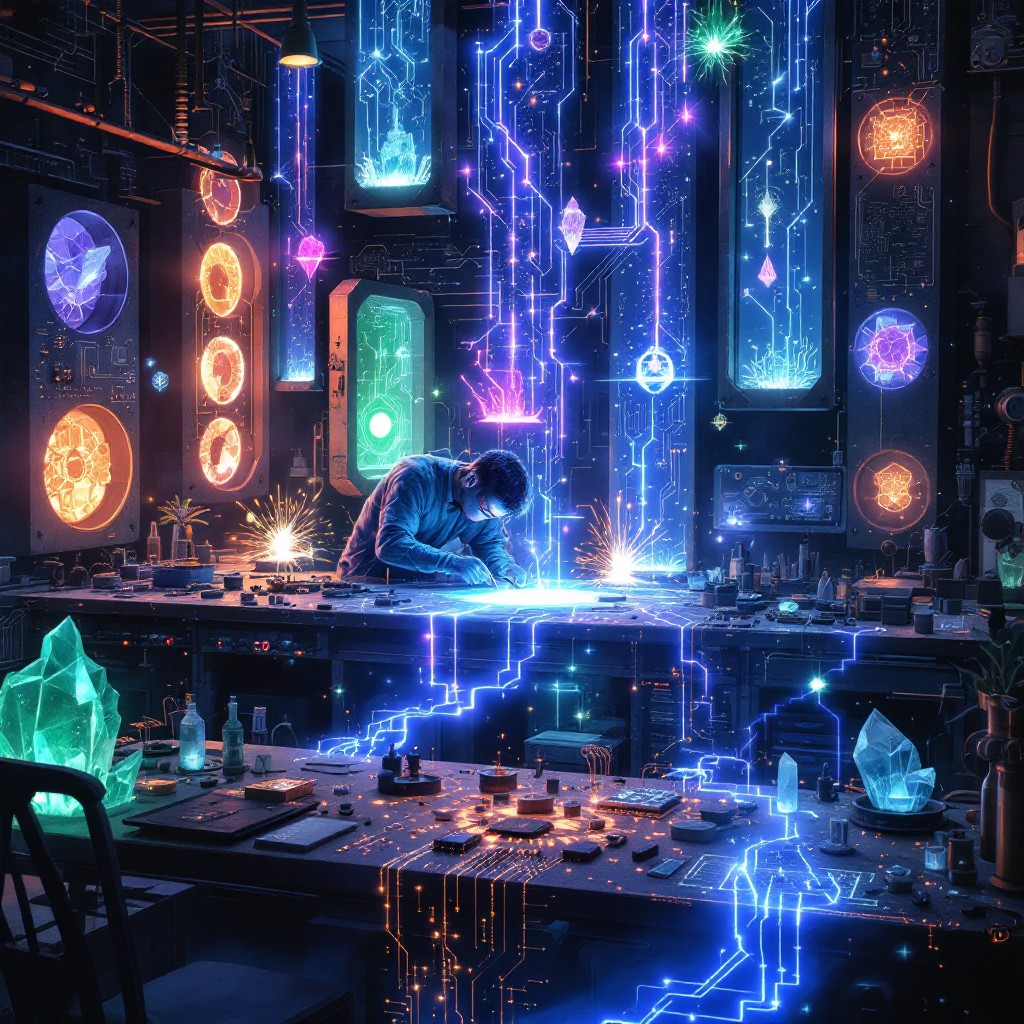 Free Technology Meets Magic Photo - Surreal, Electronics, Workshop ...