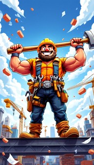 Free Cartoon Construction Hero Image - Builder, Construction, Cartoon ...