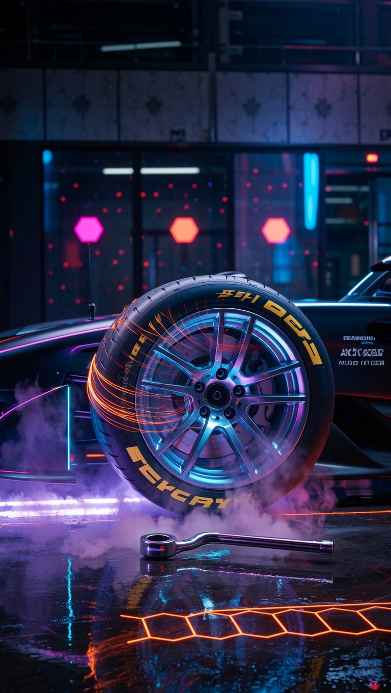 Free Neon Pit Stop Image - Cyberpunk, Neon, Racing | Download at StockCake
