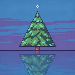 Free Pixel Tree Reflection Image - Pixel, Art, Tree | Download at StockCake