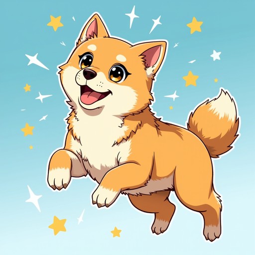 Free Leaping Shiba Joy Image - Shiba, Dog, Anime | Download at