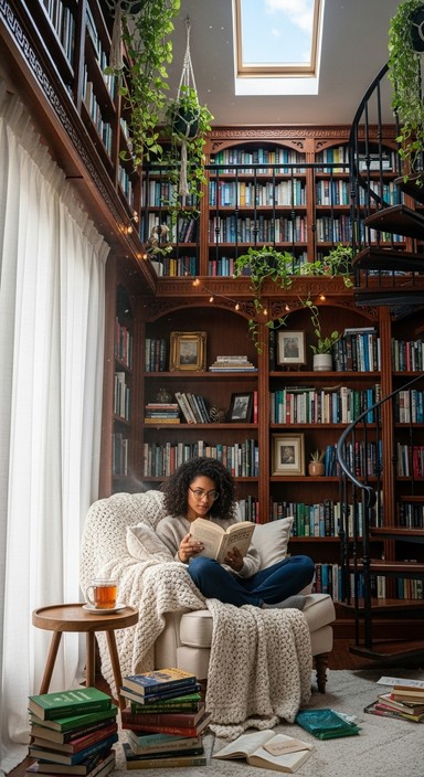 Free Literary sanctuary embraced Image - Cozy, Library, Reading ...