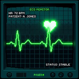 Free Pixelated Heart Monitor Image - Pixel, Retro, Heartbeat | Download ...
