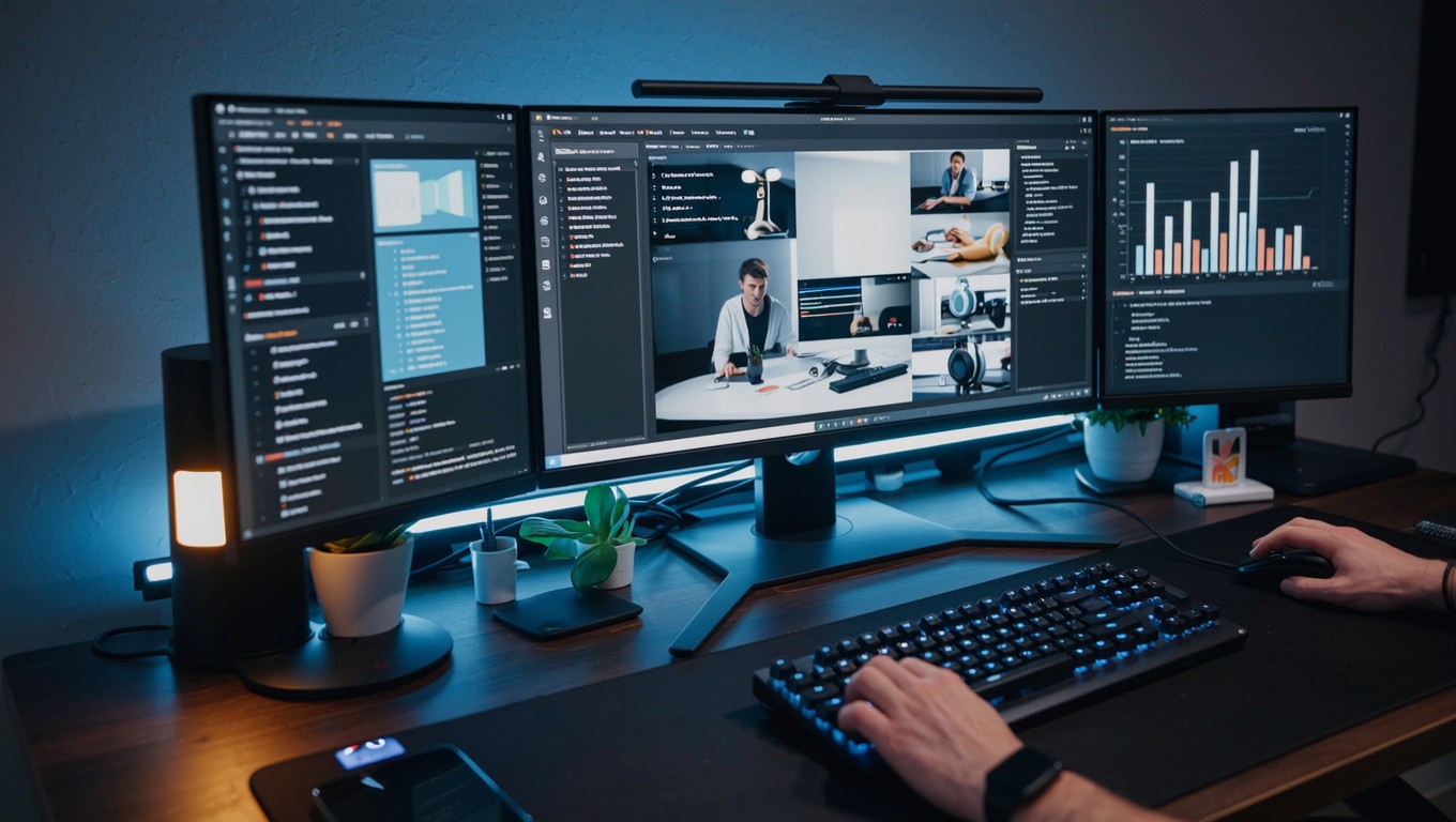 Workspace Monitoring Free Modern Workspace Productivity Image - Workspace, Monitors ...