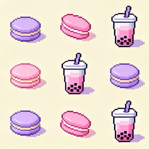 Free Pastel Pixel Sweets Image - Pixelart, Macarons, Boba | Download at ...
