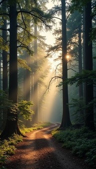 Free Enchanted Forest Path Image - Forest, Path, Sunbeams | Download at ...