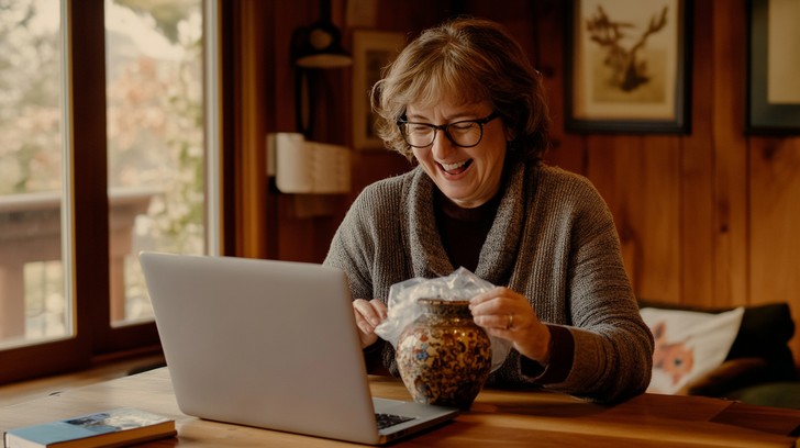 Free Happy Snacking Moment Image - Woman, Laptop, Smiling | Download at ...