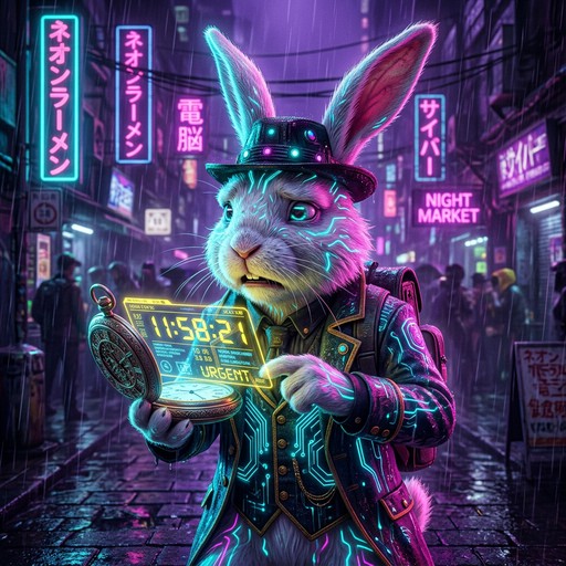 Free Cyberpunk Rabbit Hurries Image - Rabbit, Bunny, Cyberpunk ...