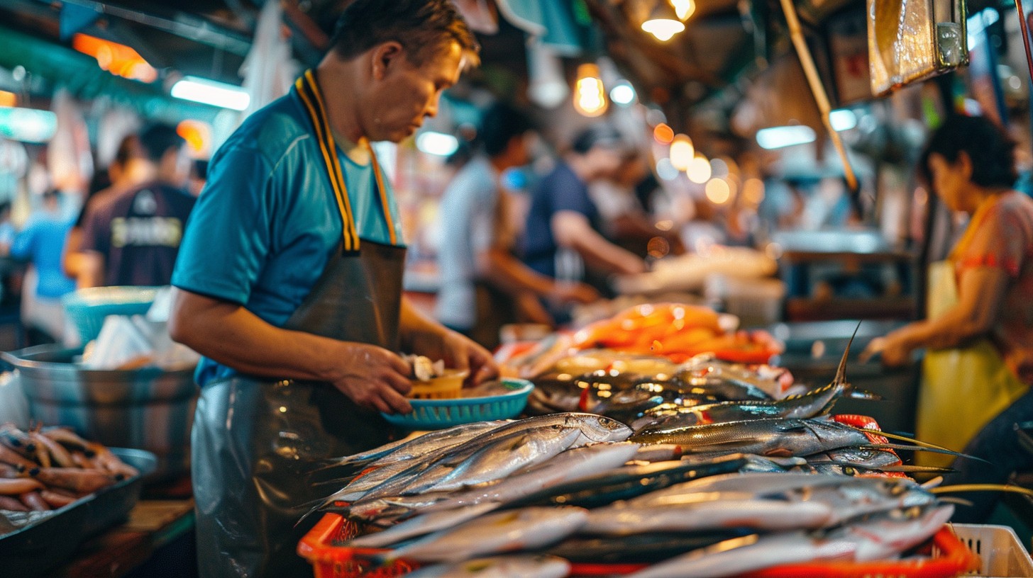 Free Busy Fish Market Image - Market, Fish, Vendor | Download at StockCake