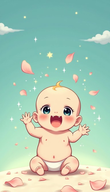Free Bubbly Baby Joy Image - Kawaii, Baby, Bubbles | Download at StockCake