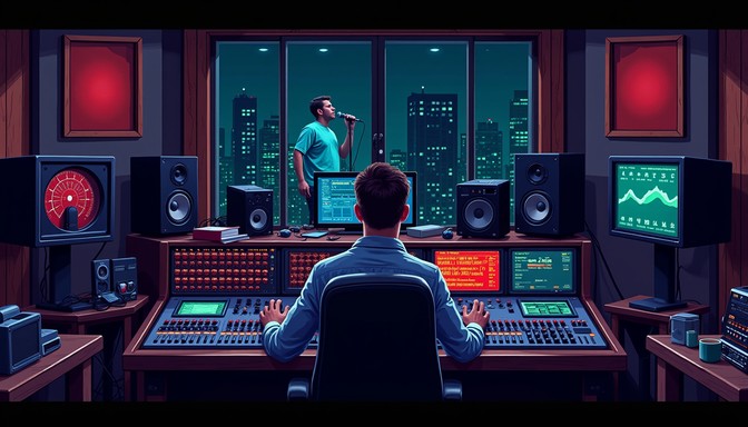 Music Mixing Visualization Free Midnight Music Mixing Image | Download at StockCake