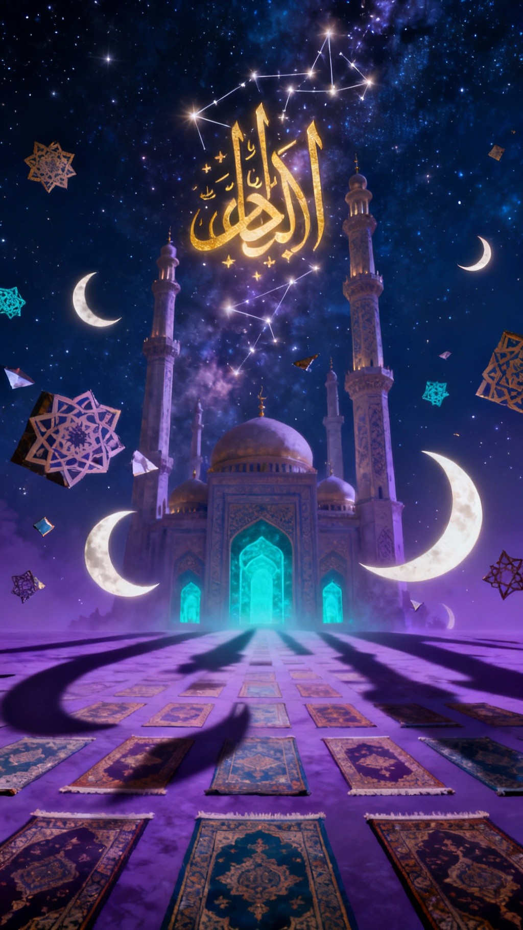 Free Celestial Islamic Sanctuary Image - Mosque, Minarets, Cosmic ...